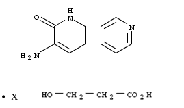 Propanoic acid, 3-hydroxy-, compd. with 5-amino[3,4'-bipyridin]-6(1H)-one (1:?)